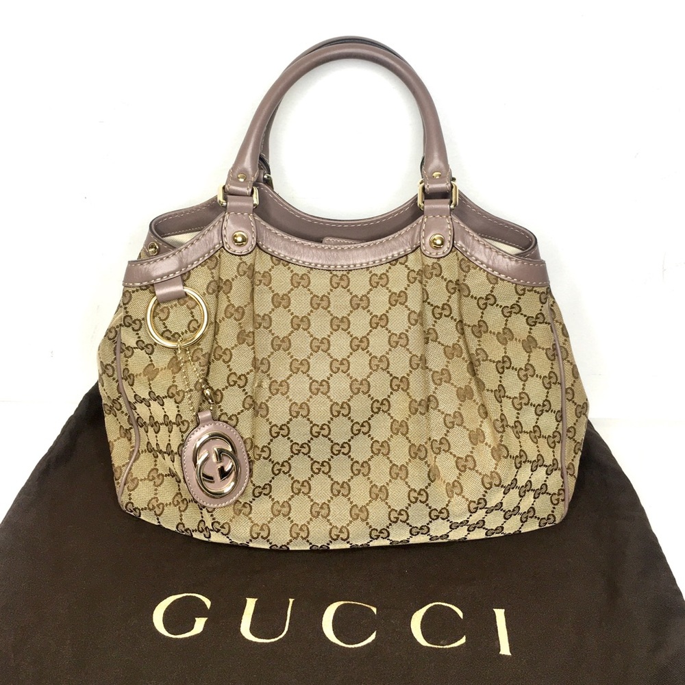 Authentic Gucci brown monogram canvas Sukey hobo bag